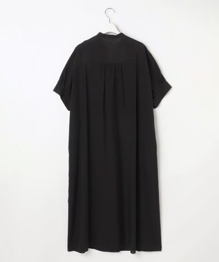 自由区 S 【接触冷感・UVケア・抗菌防臭・洗える】リヨセルポプリンシャツ ワンピース ブラック
