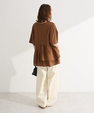 Green Parks アソート柄ドッキングプルオーバー Brown