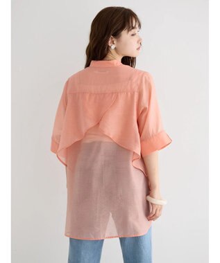 AMERICAN HOLIC シアーバックフレアＷポケットシャツチュニック Pink