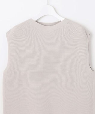 自由区 L 【WEB限定・洗える】コットンストレッチホールガーメントニット ベスト ベージュ系