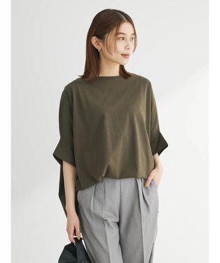 Green Parks 冷っとすずやか　ドルマンカット５分袖プルオーバー Khaki