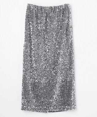 NAVE 【Nave・洗える】スパンコール スカート シルバー系