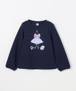 ANY KIDS ドレスモチーフ 裏シャギー トレーナー ネイビー