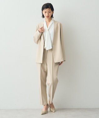 YECCA VECCA ストレッチノーカラージャケット Light Beige