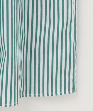 UNFILO 【洗える】イージーケア シャツワンピース グリーン×ホワイト