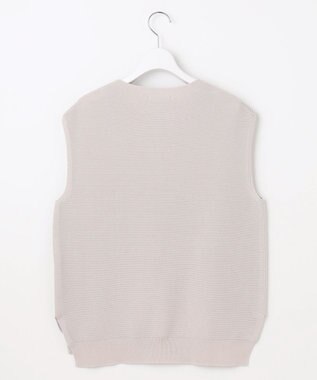 自由区 L 【WEB限定・洗える】コットンストレッチホールガーメントニット ベスト ベージュ系
