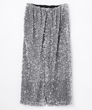 NAVE 【Nave・洗える】スパンコール スカート シルバー系