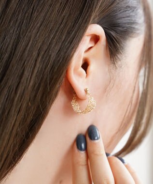 CASUMINO 【手編み/K14gf】leaf pierce ピアス gold