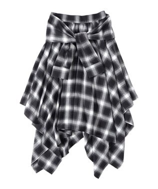 WEGO チェックシャツラップスカート ブラック