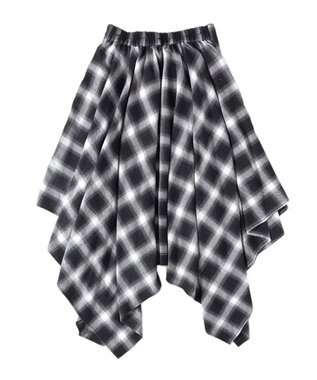 WEGO チェックシャツラップスカート ブラック