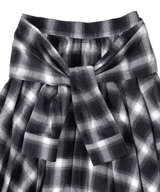 WEGO チェックシャツラップスカート ブラック