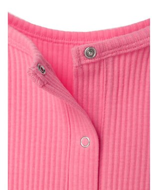 earth music&ecology ドットボタン５分袖リブプルオーバー Pink