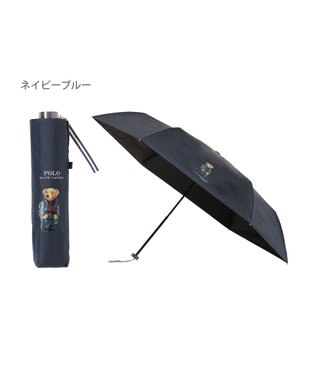 MOONBAT 【遮熱・遮光】POLO RALPH LAUREN(ポロ ラルフローレン)CORE DENIM BEAR ポロベア 晴雨兼用 雨傘  折りたたみ傘 ネイビーブルー