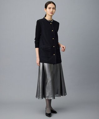 自由区 S レーヨンストレッチリブインナー ニット ブラック