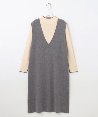 ANY SIS 【大人百花掲載 ヨンアさん着用】2SET ニットジャンスカ セット ライトグレー×アイボリー