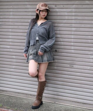 WEGO ヴィンテージウォッシュメッシュパーカー スミクロ