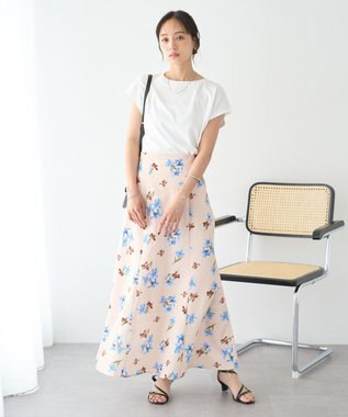 earth music&ecology 【WEB限定】マーメイドレースアップスカート【選べる丈】 Flower