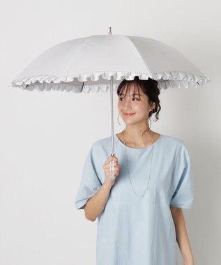 セール❤️美品LANVIN en Bleu 日傘チェック柄　ハートフリル セール❤️美品LANVIN en Bleu 日傘チェック柄 ハートフリル