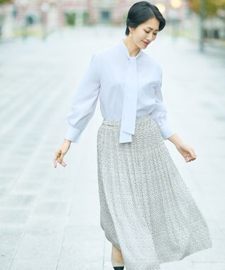 自由区 L 【カタログ掲載】ナチュラルタッチボウタイ ブラウス オフ