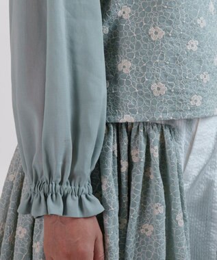 muuc 【手刺繍のような刺繍が美しい】ハイドランジア ブラウス ブルー