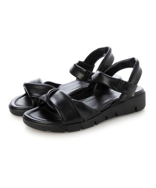 ing <ing>「もちっと新感覚」ソフトストレッチサンダル ブラック