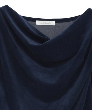 Green Parks シアーベロアオフショル長袖プルオーバー Navy