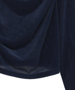 Green Parks シアーベロアオフショル長袖プルオーバー Navy