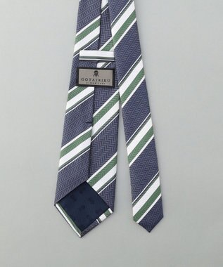 GOTAIRIKU GOTAIRIKU別注【日本製】シルク ネクタイ_レジメンタル柄 ネイビー系1