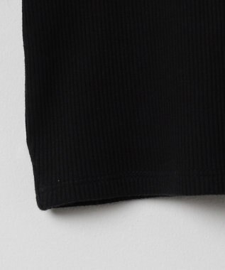 WEGO ワンポイントデザインリブT ブラック