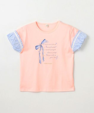 組曲 KIDS 【150-160㎝】リボンリスト Tシャツ ライトピーチ