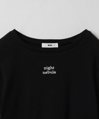 WEGO ワンポイントデザインリブT ブラック