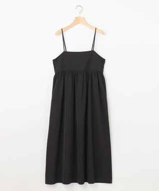 組曲 S 【洗える】タフタギャザーキャミソールワンピース ブラック系