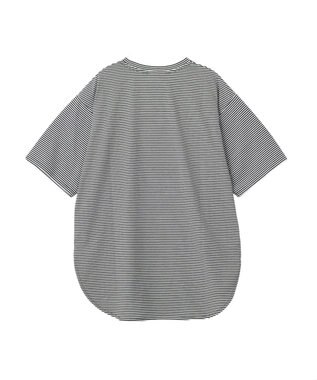AMERICAN HOLIC 裾ラウンドＴシャツ Border Black