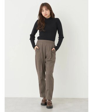 earth music&ecology やわらかタッチハイネックリブプルオーバー Black