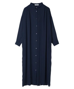 AMERICAN HOLIC ジョーゼットバックプリーツワンピース Navy