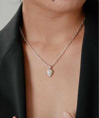 yoaa シルバー925 ハートピンクアコヤパールネックレス シルバー925