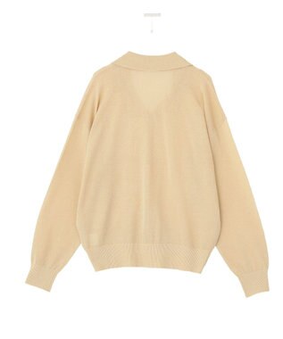 Green Parks 衿付きニットカーディガン Beige