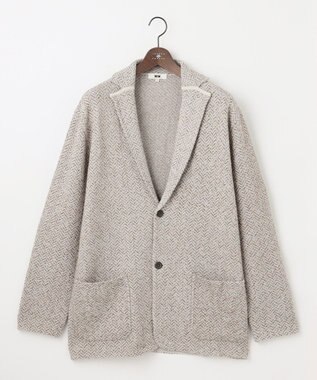 JOSEPH ABBOUD 【キングサイズ・軽量/イージーケア】 KARL KARL×モール使用　軽量ニットジャケット アイボリー系