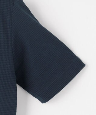 JOSEPH ABBOUD 【オーガニックコットン使用・MADE IN JAPAN】千鳥ジャカード Tシャツ ネイビー系