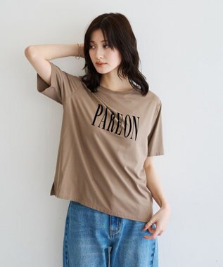 YECCA VECCA フロッキーロゴTee Dark Beige