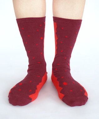 nitorito 【UNISEX】米沢オリジナル柄 mountain&moon 靴下 wine red