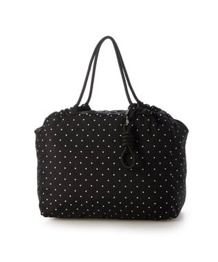 UNBILLION VERYコラボ カシュカシュ cachecache / ナイロンドローコードトートバッグ ブラックドット