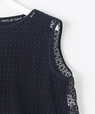 23区 【APPLAUDIR】クリスタルフラワーコンビ ドレス ネイビー系