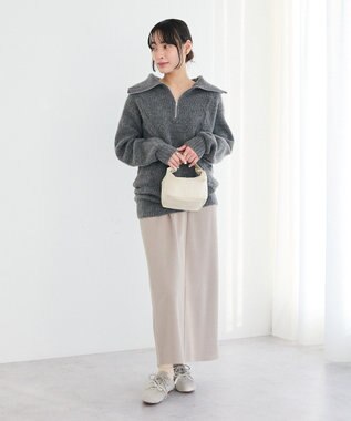 CRAFT STANDARD BOUTIQUE フクレジャカードIラインスカート Light Gray