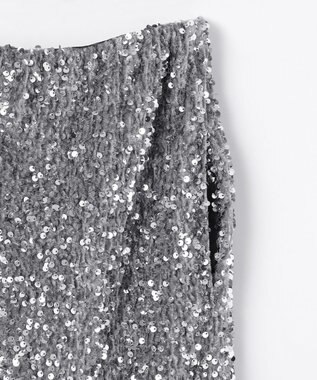 NAVE 【Nave・洗える】スパンコール スカート シルバー系