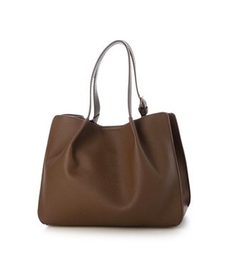 UNBILLION カシュカシュ cachecache / フェイクレザーショルダーバッグ付スクエアトート ブラウン