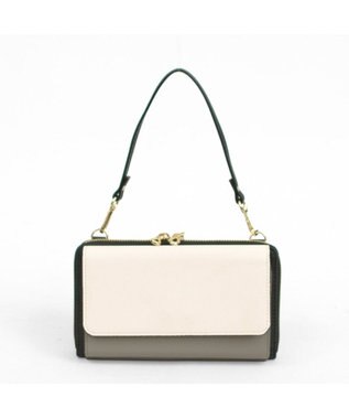 UNBILLION カシュカシュ cachecache / WEB限定カラーコンビウォレットショルダーバッグ アイボリーブラック