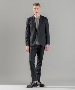 JOSEPH HOMME 新素材【抜群のストレッチ性/セットアップ対応可】スプリングウールジャージー テーパードパンツ / CITY ブラック系