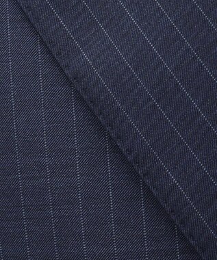 GOTAIRIKU 【Loro Piana Fabric】365 通年 3ピーススーツ(ネイビーストライプ) ダルブルー×ストライプ