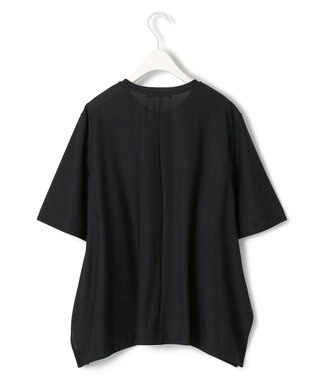 ICB L 【WEB限定・洗える】シアートリコット ペプラムカットソー ブラック系